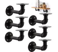 DAJAVE 6 unidades de soportes para estanterías, 15 cm, soporte de pared para estanterías, carga pesada, color negro, capacidad de carga para estanterías, 75 kg