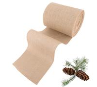 DAJAVE Camino de mesa de yute natural, 20 cm x 20 m, camino de mesa de yute, tela de lino, se puede cortar para diferentes tamaños de escritorio, para fiestas en el jardín, bodas
