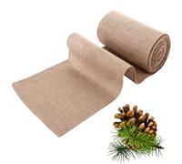 DAJAVE Camino de mesa de yute natural, 25 cm x 20 m, camino de mesa de yute, tela de lino, por metros, se puede cortar para diferentes tamaños de escritorio, para fiestas en el jardín, bodas