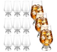 DAJAVE Juego de 12 vasos de whisky de 200 ml | Vasos de whisky y vasos para degustación de 11,7 cm de alto con apertura de 4,7 cm para muestras de whisky deliberadas.