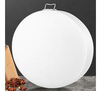 DAJIAYIQI Tabla de Cortar Redonda Grande de plástico - Tabla de Picar Carne de Uso Comercial y Resistente - Tabla de Carnicero para restaurantes, hoteles y cocinas(38cm,7cm)