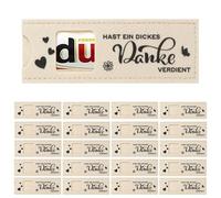 Dajidafu Regalos de agradecimiento, "Du Hast Ein Dickes Danke Merdient" Duplo Embalaje, Fundas de fieltro para profesores, empleados, amigos, colegas, compañeros de clase, familia (E)