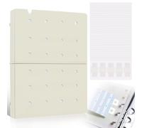 Dajino Carpeta A5 recargable de 6 anillos para planificador, diario, cuaderno de presupuesto, con 300 calcomanías convertidoras de hojas, cubierta de hojas sueltas con anillo de 20 mm de diámetro