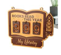 Dajiopao Contador de libros, decoración de madera colgante para estantería, letrero para mostrar libros leídos | Para estudio sala de estar biblioteca pared