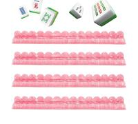 Dajiopao Soportes Y Empujadores para Fichas De Mahjong,4 Piezas Accesorios Mahjong,Bandeja para Fichas - para Mujeres,Hombres,Principiantes,Coleccionistas,Hogar,Juegos,Reuniones,Clubes,Vacaciones