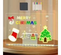 Dajiopao Tablero de dibujo LED luminoso para niños, almohadilla de escritura luminosa con bolígrafo de 7 colores, tablero de dibujo acrílico transparente, para pizarra de pintura, notas, publicidad