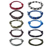 DAJISI 10 pulseras para hombre, pulsera ajustable náutica hecha a mano con cuerda trenzada de cuerda de paracaídas, surf, para hombres, niños, adolescentes, amistad (10 estilos)
