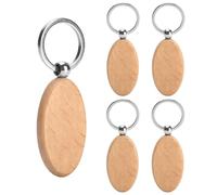 DAJMAIEZ 25 Pzs Llaveros de Madera Ovalados en Blanco para DIY