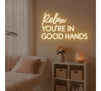 DAKABUKA Cartel de neón blanco cálido para decoración de pared, alimentado por USB, para spa, salón, salas de terapia, estudios de masajes y comercios (40,6 x 22,9 cm)