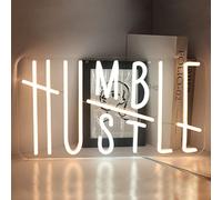 DAKABUKA Señal de neón Humble Hustle, luces LED de neón para decoración de pared, luces nocturnas para decoración de habitaciones, fiestas, oficina, hombre, cueva, dormitorio