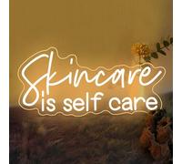 DAKABUKA Skin Care is Self Care - Letrero de neón blanco cálido para salón de belleza, decoración de medspa, luz LED de neón para el cuidado de la piel, habitación facial, spa, estudio, decoración de