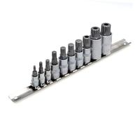 DAKCOS Juego de 10 Vasos de Punta Estriada XZN M4-M18 de 1/2" 3/8" 1/4", Acero de Aleación S2