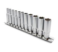 DAKCOS Juego de 11 Llaves de Vaso Hexagonales de 1/4 Pulgadas, métricas de 4-13mm 50mm largo, CR-V