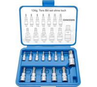 DAKCOS Juego de 13 llaves de vaso Torx T8-T60 de 1/4 3/8 1/2 pulgadas, Cr-V