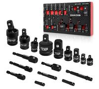 DAKCOS Juego de 17 Adaptadores de Impacto para llaves de vaso de 1/4"-3/8"-3/4"-1/2", Reductores de impacto de Cr-Mo