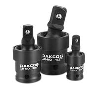 DAKCOS Juego de 3 Llaves de vaso universales de impacto Junta giratoria de impacto de 1/4" 3/8" 1/2", CR-MO