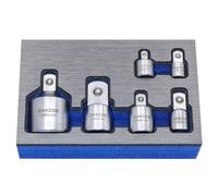 DAKCOS Juego de 6 adaptadores de llaves de vaso adaptadores de llave de tubo y reductores de vasos, 1/4" a 3/8", 3/8" a 1/4", 3/8" a 1/2", 1/2" a 3/8", 3/4" a 1/2", 1/2" a 3/4" CR-V