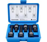 DAKCOS Juego de 6 Llaves de Vaso de Impacto XZN de 1/2", M14-M18, Juego de Llaves de Vaso de Acero Triple Square Spline Bit Socket Set, CR-MO