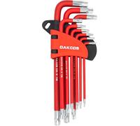 DAKCOS Juego de 9 llaves Torx con mango angular y perforación frontal para tornillos Torx internos, T10-T50, CR-V
