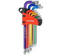 DAKCOS Juego de 9 Llaves Torx Hexagonale con estrella T10-T50 Llave allen con orificios de extremo, CR-V