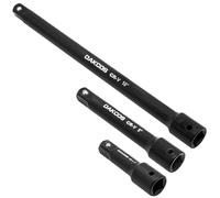 DAKCOS Juego de alargaderas de 3 piezas, alargadera de vaso de 1/2 pulgada, alargadera de vaso, CR-V con fosfatado negro
