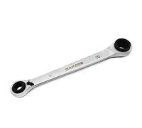 DAKCOS Llave de carraca 4 en 1 de 10 x 13 - 17 x 19 mm, Llave de carraca de doble anillo reversible CR-V, 72 dientes