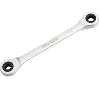 DAKCOS Llave de Trinquete con Doble Anillos de 6mm 7mm, Llave Combinada de Doble Carraca 2 en 1, CR-V con acabado cromado mate