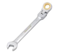 DAKCOS Llave fija con carraca 10mm Llave de trinquete articulada Llave combinada con cabeza flexible de 180 Grados, Cr-V