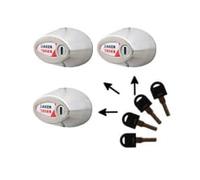 DAKEN Noval Triple - Juego de 3 Cerraduras para Vehículos Comerciales de Alta Resistencia, Cierre Automático, Acero Inoxidable