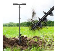 DAKEPOLE Excavadora de agujeros para postes, 96 cm de largo, diámetro de 150 mm, taladro manual de tierra con mango antideslizante, taladro en espiral para cultivo profundo, plantación de bulbos