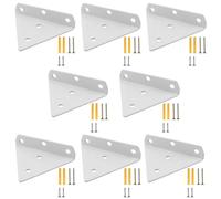 DAKFOOK Paquete de 8 soportes triangulares flotantes blancos de 4 pulgadas, capacidad de 55 libras, soportes de pared ocultos de metal resistente