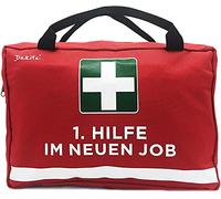 Dakita 1. Bolsa de ayuda para despedida de colegas, 28 x 18 x 8 cm, divertido regalo para despedida de colega, regalo de despedida ideal para compañeros de trabajo, Red - New Job, Ohne Inhalt