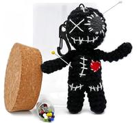 Dakita Muñeco vudú en un Tarro (10cm, Hecho a Mano) Incl. alfileres como Regalo Divertido para Amigos y colegas | Regalo de Despedida por Cambio de Trabajo (Negro, 10cm)