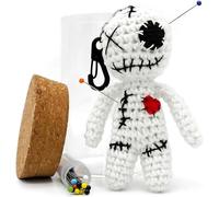 Dakita Muñeco vudú en un Tarro (10cm, Hecho a Mano) Incl. alfileres como Regalo Divertido para Amigos y colegas | Regalo de Boda | Regalo de Despedida por Cambio de Trabajo (Blanco, 10cm)