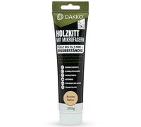 DAKKO Masilla de madera de haya natural de 250 g con fibras de bambú - Masilla de relleno para reparación de daños para muebles, puertas y grietas, interior y exterior, secado rápido, resistente a las