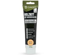 DAKKO Masilla de madera de roble natural de 250 g con fibras de bambú - Masilla de relleno para reparación de daños para muebles, puertas y grietas, interior y exterior, secado rápido, resistente a