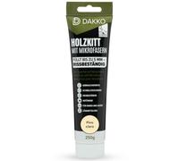 DAKKO Masilla para madera 250 g, Pino claro - Masilla reparadora con fibras de bambú para daños y grietas en muebles y puertas, interior y exterior, secado rápido, resistente al agrietamiento