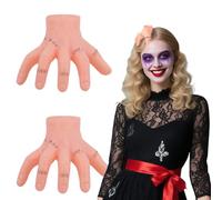 DAKLOP 2 Pcs Mano de la Familia Addams, Miércoles Cosa Mano, Manos Látex Juguetes, Horror-Requisiten Decoraciones para Halloween, Decoraciones de Halloween y Cosplay
