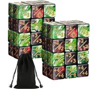 DAKLUNAR 48 unidades de cubos, fichas de lealtad D6 dados compatibles con MTG CCG accesorios de juego de cartas con bolsas de almacenamiento (verde negro y rojo negro)