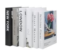 DAKLUNAR 6 piezas libros decorativos para decoración habitacion del hogar libro decorativo de moda libro creativo carta inglesa impresión falsa libro simulación libro almacenamiento