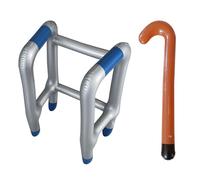 DAKLUNAR Andador Hinchable Bastón Hinchable, Inflable Zimmer Marco Regalo Divertido Accesorio Disfraz de Jubilación para Cosplay Carnaval Fiesta de Disfraces o como Gag de cumpleaños