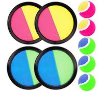 DAKLUNAR Juego Pelota Velcro, Juego de Lanzamiento y Captura, 4 Velcro Ball Paddles y 5 Velcro Ball, Juegos de Playa para Niños, Juegos Lanzamiento Aire Libre para Patio, Jardín, Interior & Exterior