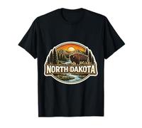 Dakota del Norte Souvenir Vacation Memorabilia Badge State Trip Camiseta