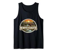Dakota del Norte Souvenir Vacation Memorabilia Badge State Trip Camiseta sin Mangas