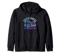 Dakota del Sur Mount Rushmore Bisonte Vintage Pride Sudadera con Capucha