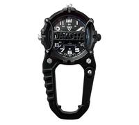 Dakota Mini clip de microluz, reloj de bolsillo y llavero de calidad, durabilidad premium, regalos al aire libre para hombres, uso para pesca, caza y más, linterna LED, reloj de clip, Negro -, Dial