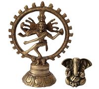 DakshCraft Shiva de Baile Natraj latón Escultura Estatua, con el pequeño Ganesha como un Regalo