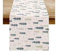 DakTou Camino de Mesa Navidad Abeto Verde 40 x 140 cm, decoração Mantel Mesa Natal, Christmas Table Runner Lavable Poliéster Moderno Elegante, para la Comida, Cómoda, Cafeterías Restaurantes
