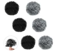 DaKuan - Paquete de 6 micrófonos Lavalier, protector de viento peludo de solapa de 0.2/0.4 pulgadas, mini protector de viento a prueba de viento para la mayoría de micrófonos Lavalier (0.2 pulgadas,