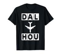 DAL a HOU Código de Aeropuerto de Ruta de avión Dallas Houston Camiseta